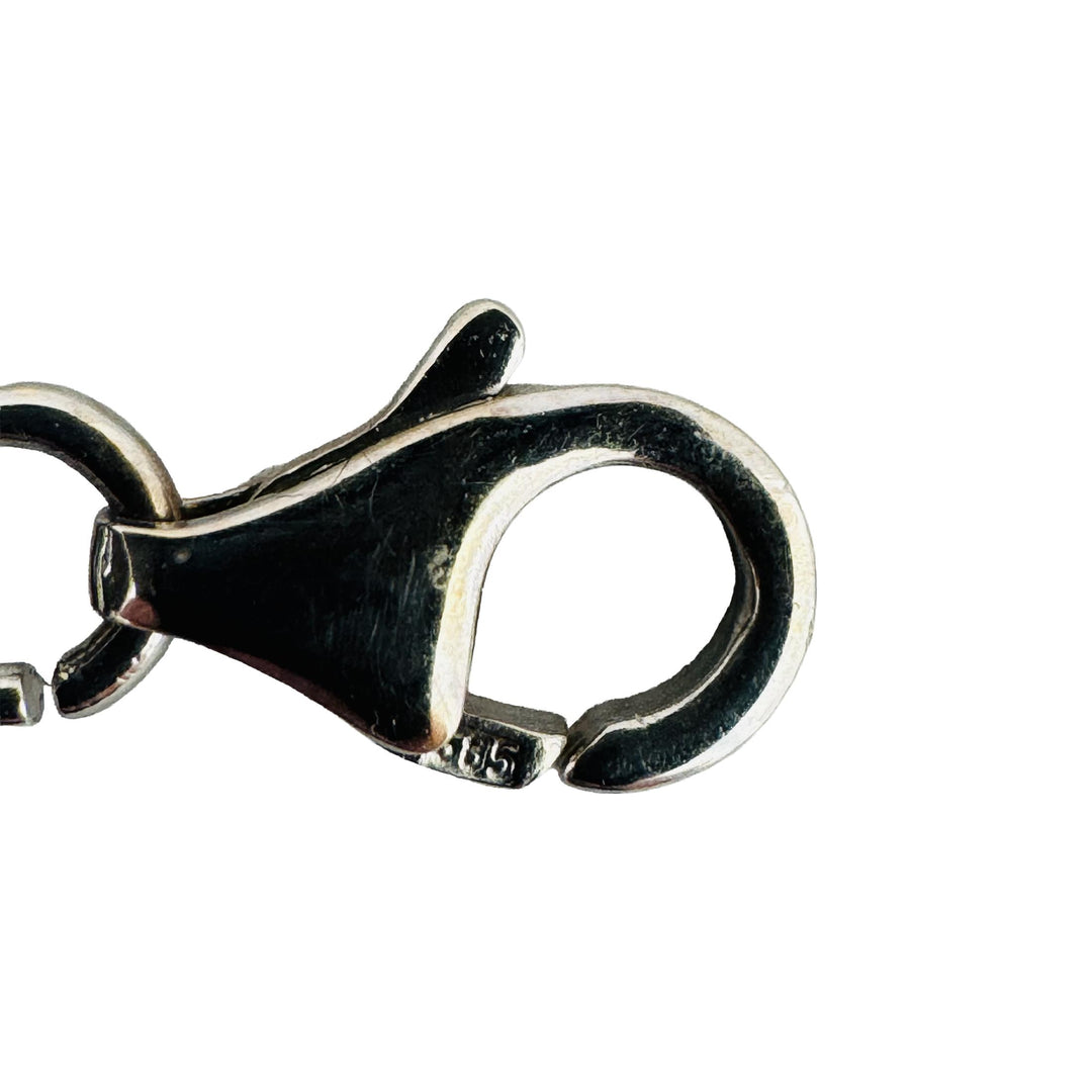 14k White Gold 24.3g Hollow Polished 4mm Barrel Link Necklace 24"