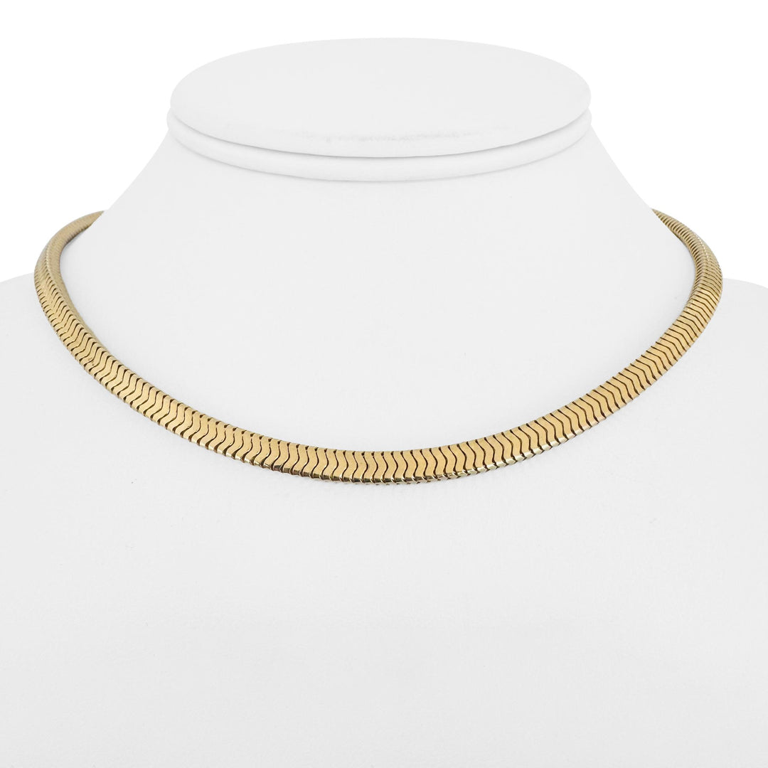Forstner 14k Yellow Gold 37.3g Heavy Vintage Squared Snake Necklace 15"