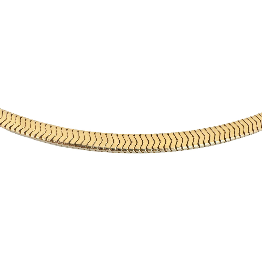 Forstner 14k Yellow Gold 37.3g Heavy Vintage Squared Snake Necklace 15"