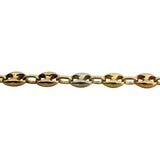 18k Tri Tone Gold 7.2g Ladies Puffy Mariner Link Bracelet Italy 7.5"