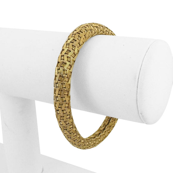 18k Yellow Gold 40g Solid Heavy 8mm Ladies Fancy Mesh Bracelet 7.5