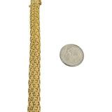 18k Yellow Gold 40g Solid Heavy 8mm Ladies Fancy Mesh Bracelet 7.5"