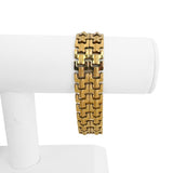 18k Yellow Gold 26g Ladies Vintage Wide 18mm Fancy Link Bracelet Italy 7.5"