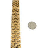 18k Yellow Gold 26g Ladies Vintage Wide 18mm Fancy Link Bracelet Italy 7.5"