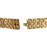 18k Yellow Gold 26g Ladies Vintage Wide 18mm Fancy Link Bracelet Italy 7.5"