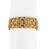 18k Yellow Gold 26g Ladies Vintage Wide 18mm Fancy Link Bracelet Italy 7.5"