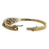 14k Yellow Gold 17.5g Solid Vintage Amethyst Bangle Bracelet 6.5"