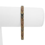 14k Tri Tone Gold 18.4g Diamond Cut Beaded Fancy Link Bracelet Mexico 7.25"