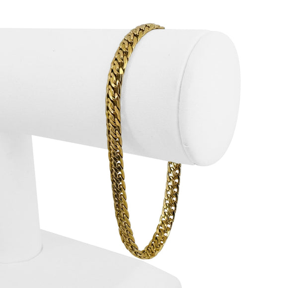 14k Yellow Gold 4.2g Polished 6mm Fancy Curb Link Bracelet Italy 8
