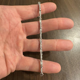 14k White Gold and 1cttw Round and Baguette Diamond Link Bracelet 7"
