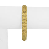 14k Yellow Gold 16g Solid Textured Diamond Cut Omega Link Bracelet Italy 7"