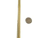14k Yellow Gold 16g Solid Textured Diamond Cut Omega Link Bracelet Italy 7"