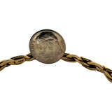 Pair of 14k Yellow Gold 30.5g Solid Braided 5mm Round Bangle Bracelets 7.75"