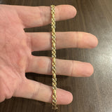 18k Yellow White and Rose Gold 11.6g Ladies Fancy Link Bracelet Italy 7.25"