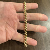14k Yellow Gold 15.4g Ladies Polished 7mm San Marco Link Bracelet Italy 7"