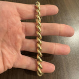 14k Yellow Gold 18.5g Ladies Polished 8mm San Marco Link Bracelet Italy 7"