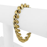 14k Yellow Gold 18.6g Ladies Beveled 9.5mm San Marco Link Bracelet 7"