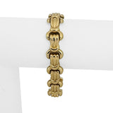14k Yellow Gold 18.4g Ladies Vintage 13mm Fancy Link Bracelet Italy 7"