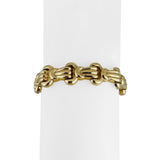 14k Yellow Gold 18.4g Ladies Vintage 13mm Fancy Link Bracelet Italy 7"