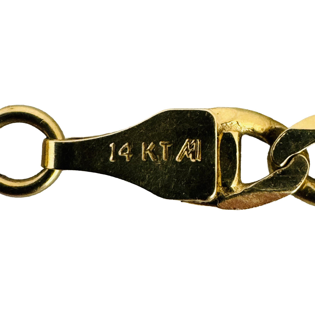 14k Yellow Gold 15.5g Solid 4.5mm Mariner Link Chain Necklace Italy 19"