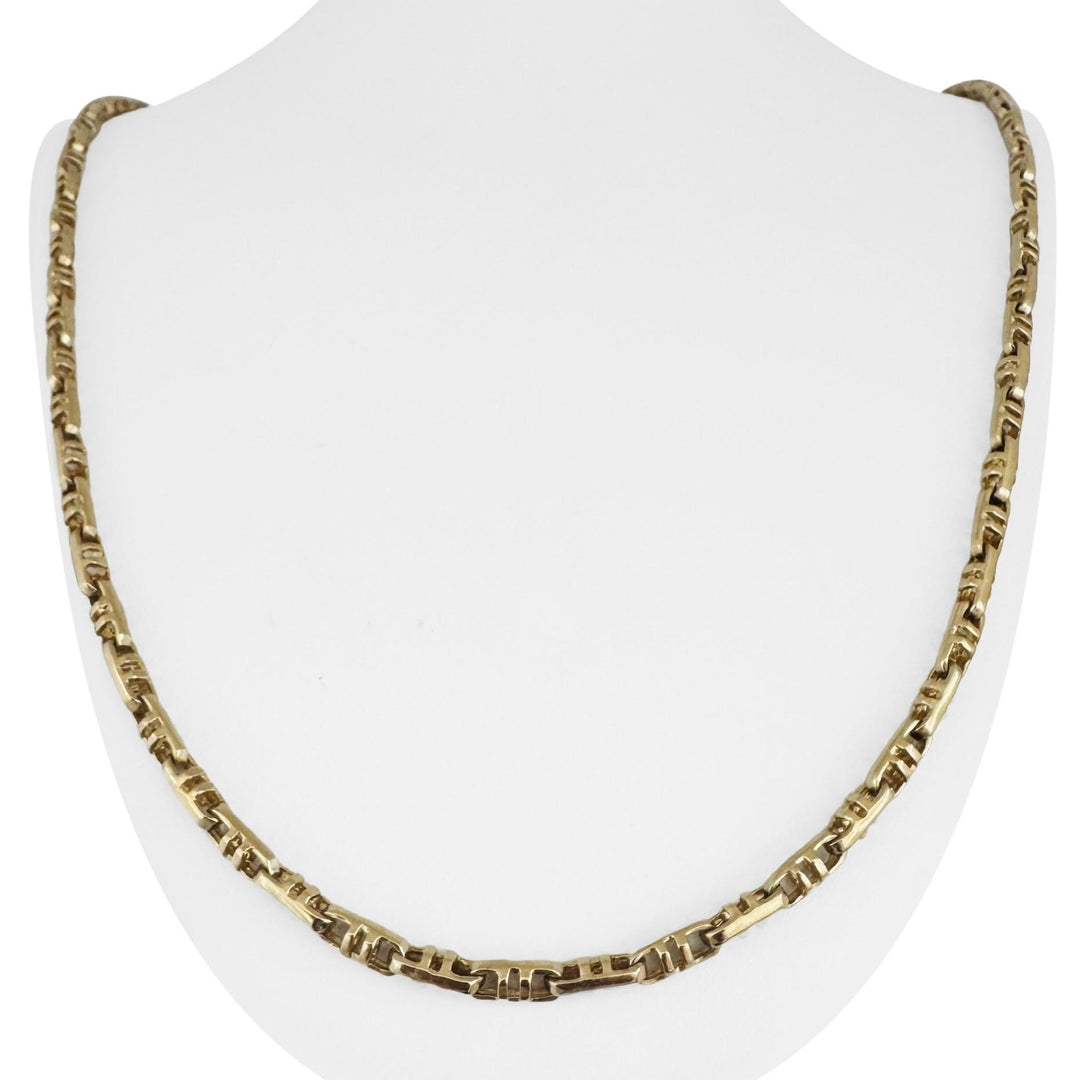14k Yellow Gold 40g Solid Men's 4mm Fancy Mariner Link Chain Necklace Italy 27"