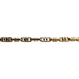 14k Yellow Gold 40g Solid Men's 4mm Fancy Mariner Link Chain Necklace Italy 27"