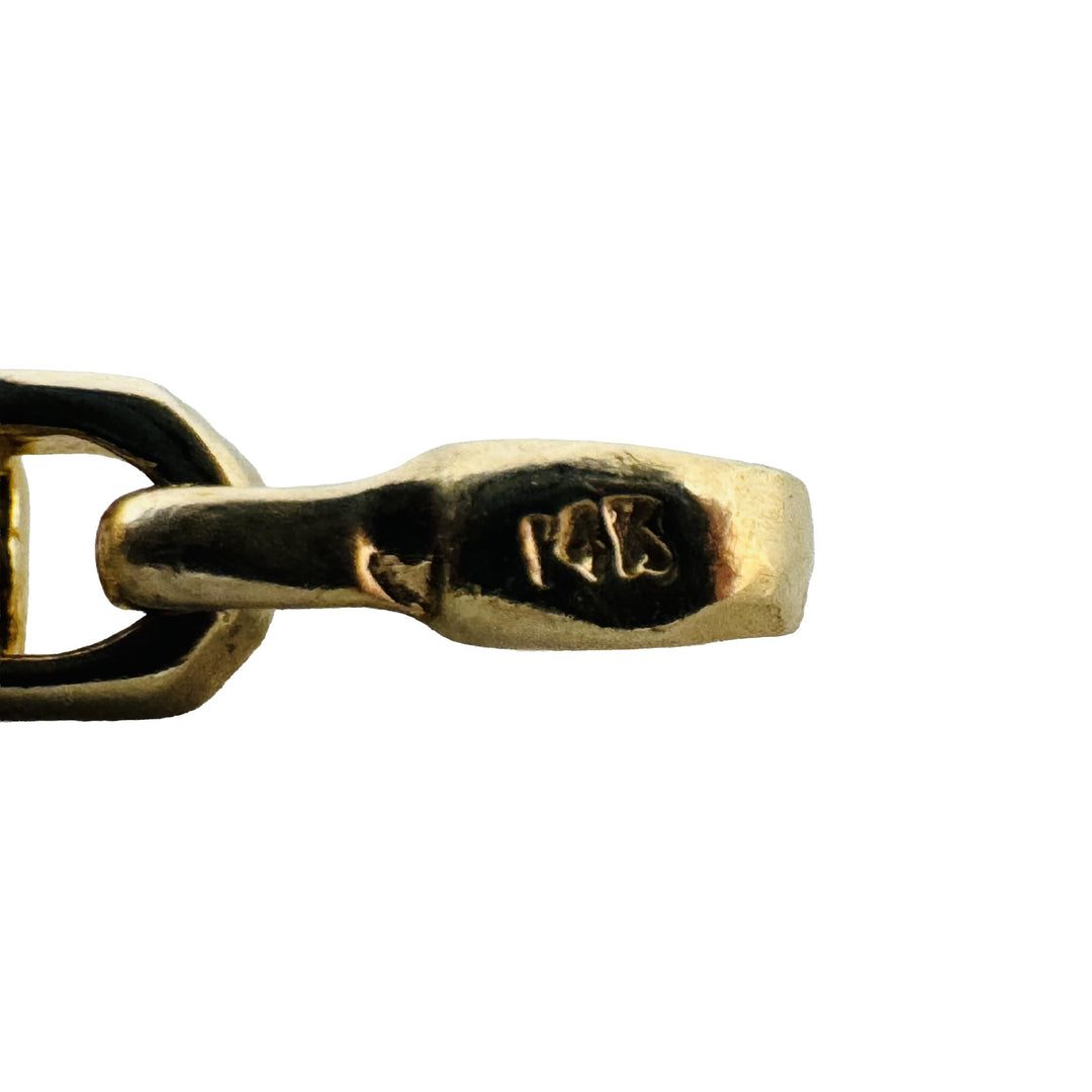 14k Yellow Gold 40g Solid Men's 4mm Fancy Mariner Link Chain Necklace Italy 27"