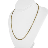 14k Yellow Gold 15.4g Solid Thin Vintage 2.5mm Rope Chain Necklace Italy 20"