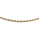 14k Yellow Gold 15.4g Solid Thin Vintage 2.5mm Rope Chain Necklace Italy 20"