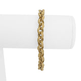 14k Yellow Gold 17.4g Solid Vintage Textured Rolo Link Bracelet 7"