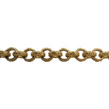 14k Yellow Gold 17.4g Solid Vintage Textured Rolo Link Bracelet 7"