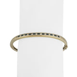 14k Yellow Gold 15.5g Diamond and Sapphire Vintage Bangle Bracelet 6.75"