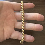 14k Yellow Gold 17g Polished Vintage 7.5mm San Marco Link Bracelet Italy 8"