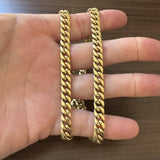 14k Yellow Gold 36.5g Semi Solid 7.5mm Cuban Curb Link Chain Necklace 22"