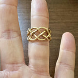 14k Yellow Gold 9.3g Solid Vintage 12mm Braided Band Ring Size 8