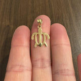 14k Yellow Gold 1.3g Flat Turtle Charm Pendant 1"