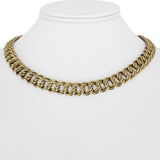 14K Yellow Gold 27.3g Ladies Vintage 10mm Double Curb Link Necklace Italy 16.5"