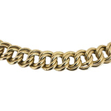 14K Yellow Gold 27.3g Ladies Vintage 10mm Double Curb Link Necklace Italy 16.5"