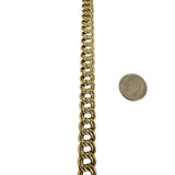 14K Yellow Gold 27.3g Ladies Vintage 10mm Double Curb Link Necklace Italy 16.5"