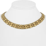 14k Yellow Gold 47.7g Ladies Heavy 11mm Fancy Link Collar Necklace 15"