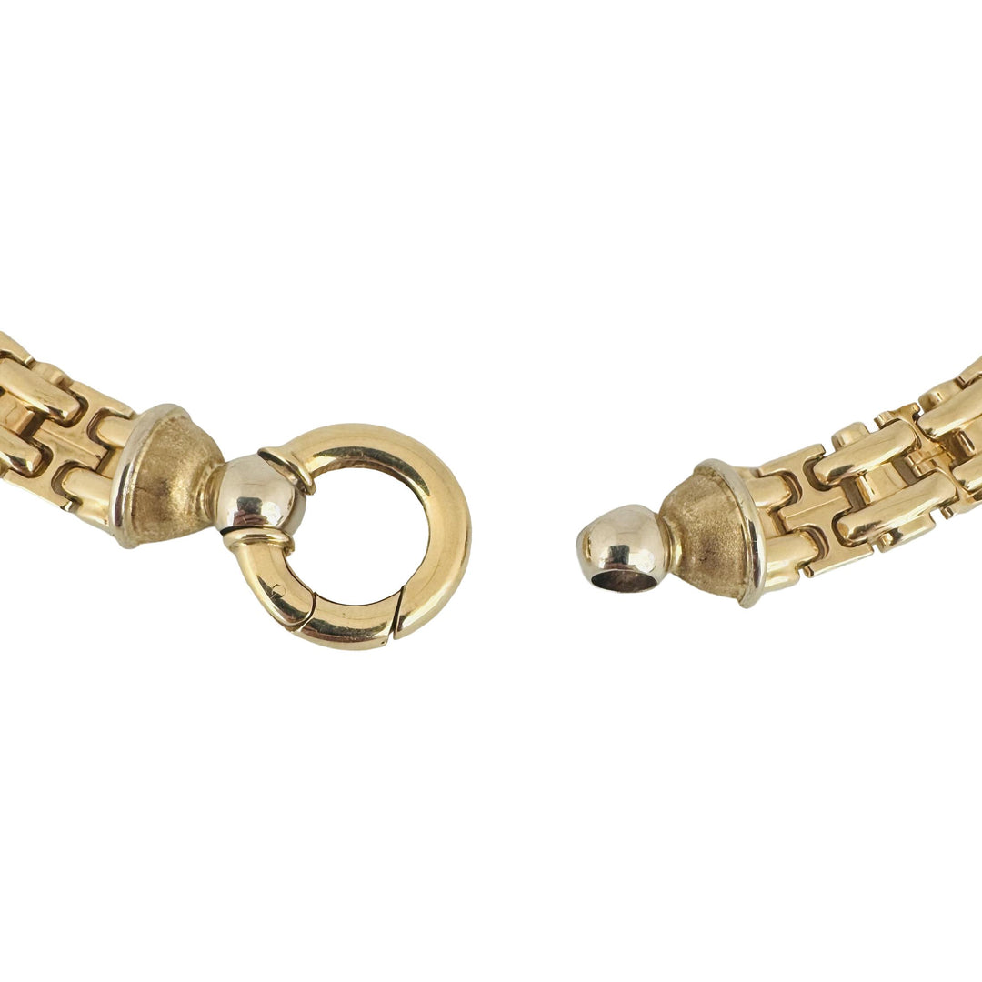 14k Yellow Gold 47.7g Ladies Heavy 11mm Fancy Link Collar Necklace 15"