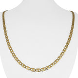 14k Yellow Gold 14.5g Solid Flat 4mm Fancy Link Chain Necklace 24"