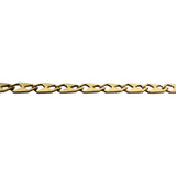 14k Yellow Gold 14.5g Solid Flat 4mm Fancy Link Chain Necklace 24"