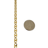 14k Yellow Gold 14.5g Solid Flat 4mm Fancy Link Chain Necklace 24"
