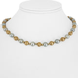 14k Yellow Gold and Tahitian Pearls 12.2g Ball Bead Necklace 16"