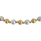 14k Yellow Gold and Tahitian Pearls 12.2g Ball Bead Necklace 16"