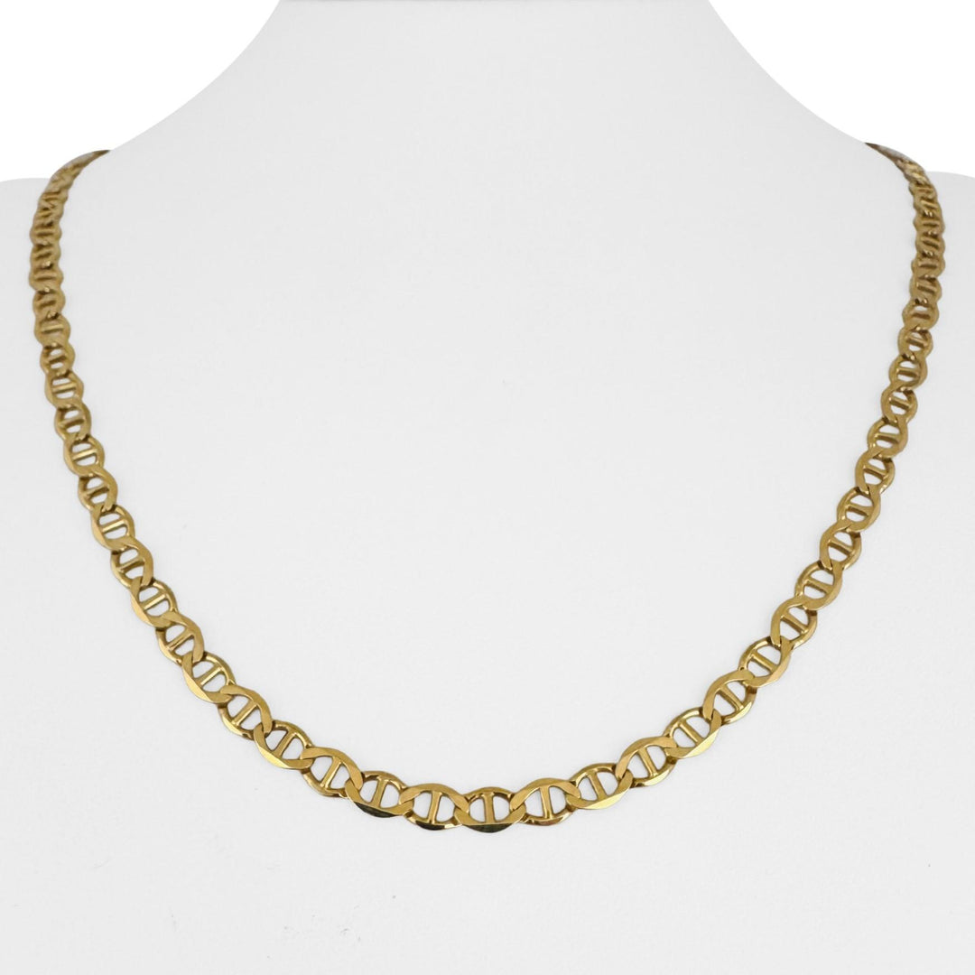 14k Yellow Gold 13.3g Solid Men's 5mm Mariner Link Chain Necklace Italy 21.5"