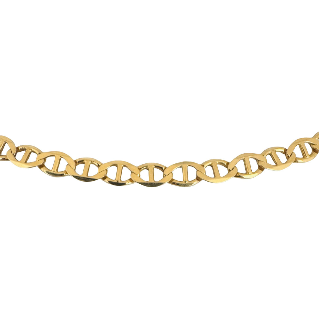 14k Yellow Gold 13.3g Solid Men's 5mm Mariner Link Chain Necklace Italy 21.5"