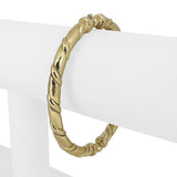 14k Yellow Gold 23.8g Solid Heavy 5.5mm Twisted Bangle Bracelet Italy 6.75"