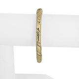 14k Yellow Gold 23.8g Solid Heavy 5.5mm Twisted Bangle Bracelet Italy 6.75"